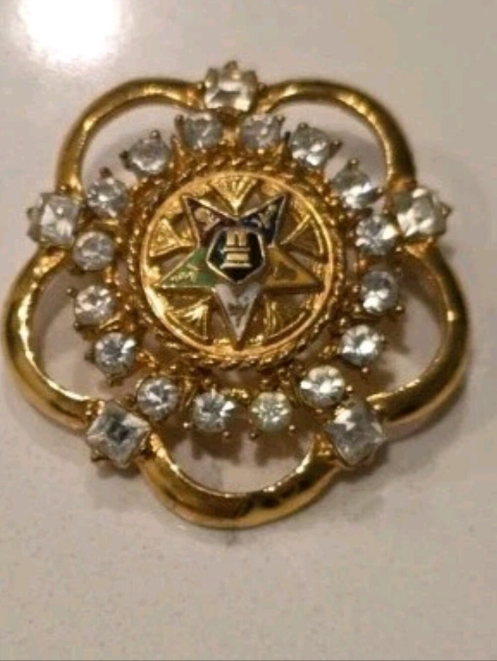 Eastern Star Order of the Eastern Star Vintage Gold Toned Brooch Pin